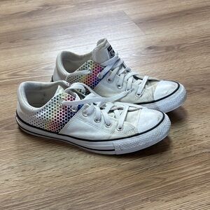 Converse White Sneakers with Multicolor Dots